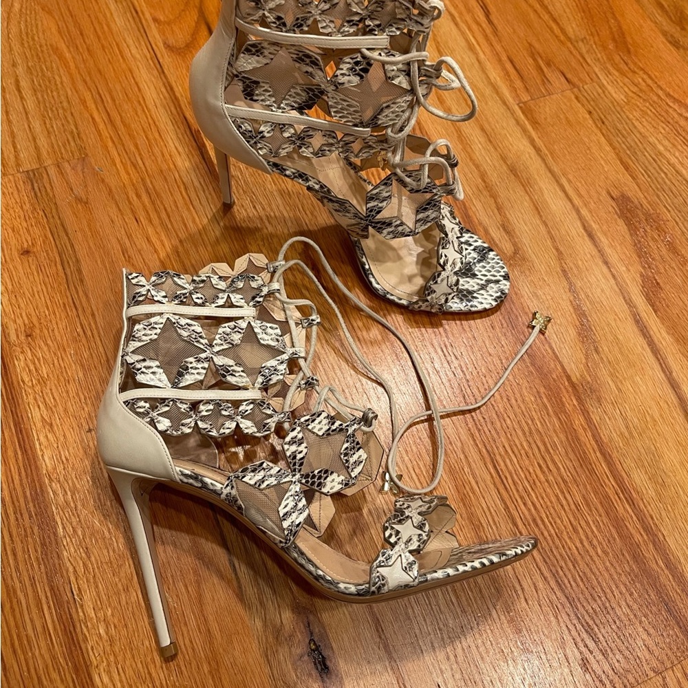 Nicholas Kirkwood Nude Python cage sandal - 39